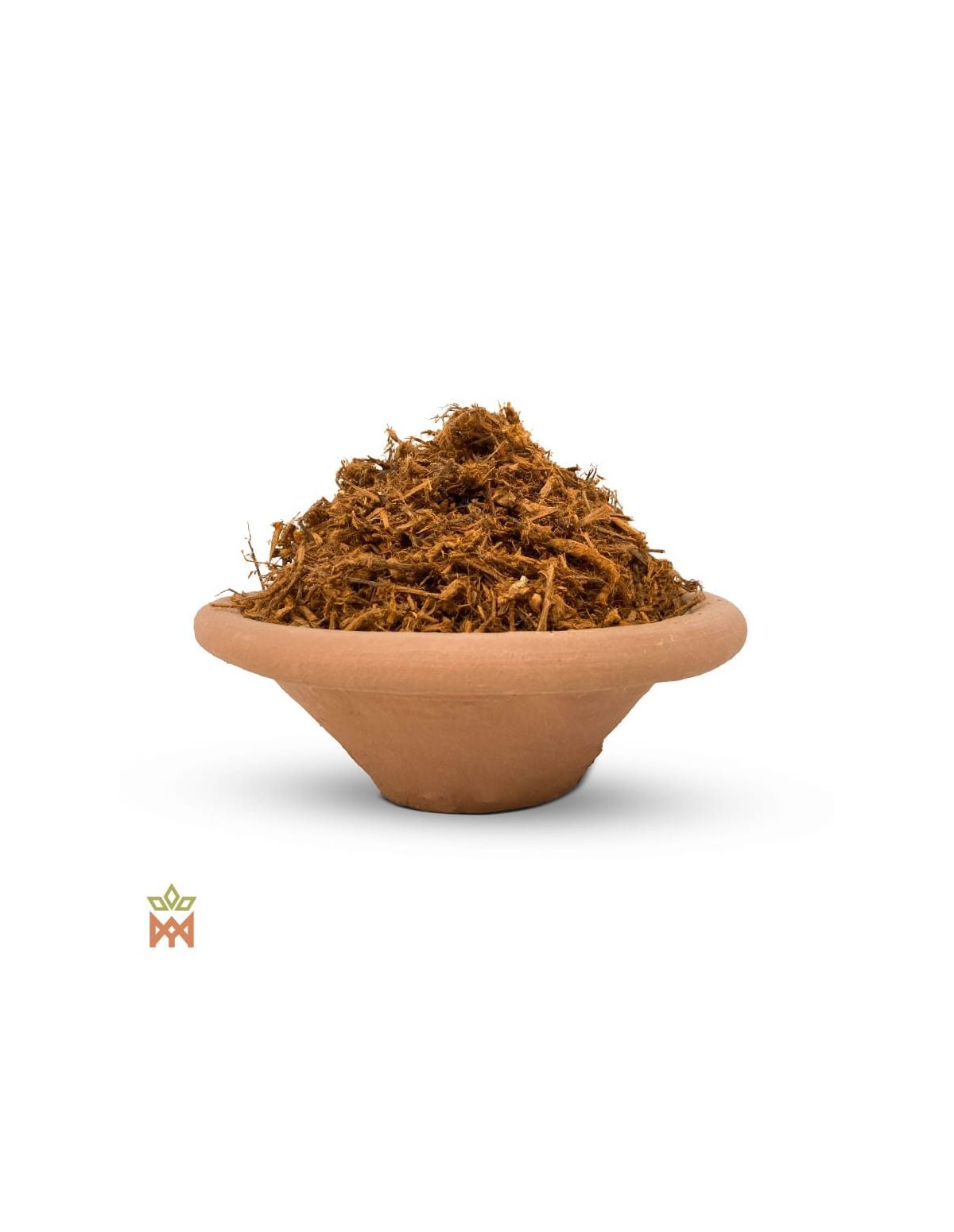 Murure du Pérou – Écorce effilochée, Brosimum acutifolium – fibres d’écorce dans une coupelle en terre cuite