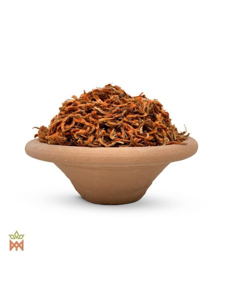 Klip dagga du Pérou – fleurs entières séchées dans un bol plat en terre cuite