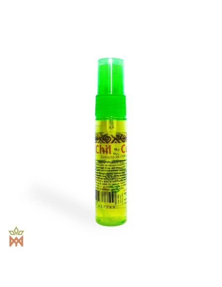 Chilcuague du Mexique – Spray à la menthe, Heliopsis longipes – flacon fin à bouchon vert et étiquette espagnole
