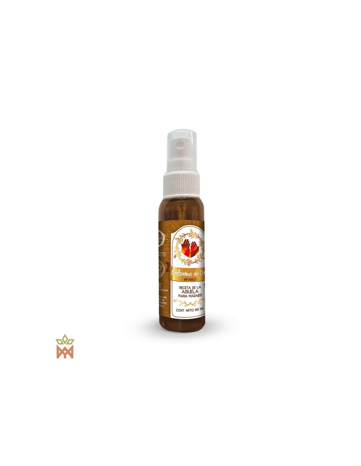 Balsamo de Oro – Huile au chilcuague, 60 ml, Heliopsis longipes – flacon spray ambré à étiquette dorée