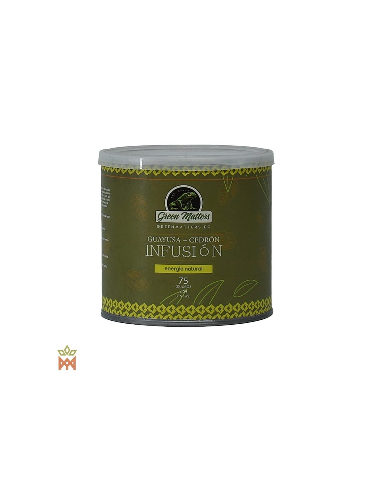 Guayusa et cedrón d’Équateur – contenant Green Matters, Guayusa + Cedrón, 75 g