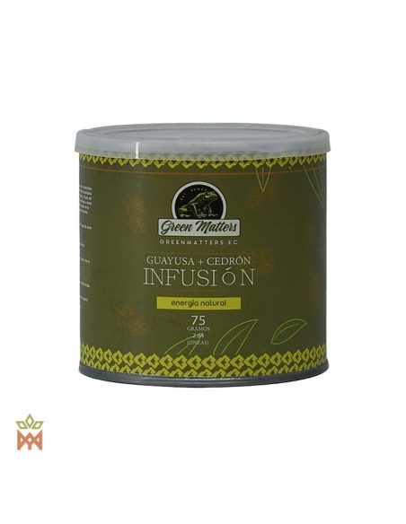 Guayusa et cedrón d’Équateur – contenant Green Matters, Guayusa + Cedrón, 75 g