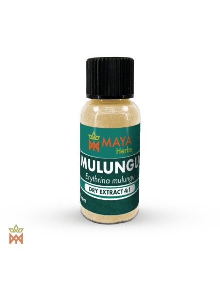 Extrait sec 4:1 d’écorce de mulungu (Erythrina mulungu) – flacon à l’étiquette Maya Herbs