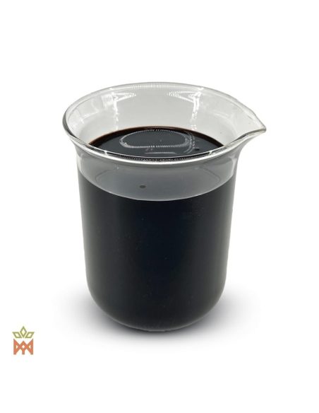 Caapi rouge du Pérou – Extrait liquide 12:1, Banisteriopsis caapi – extrait foncé dans un bécher en verre