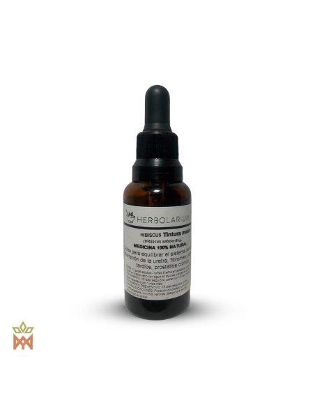 Hibiscus d’Équateur – flacon compte-gouttes ambré de 30 ml, étiquette Herbolarium