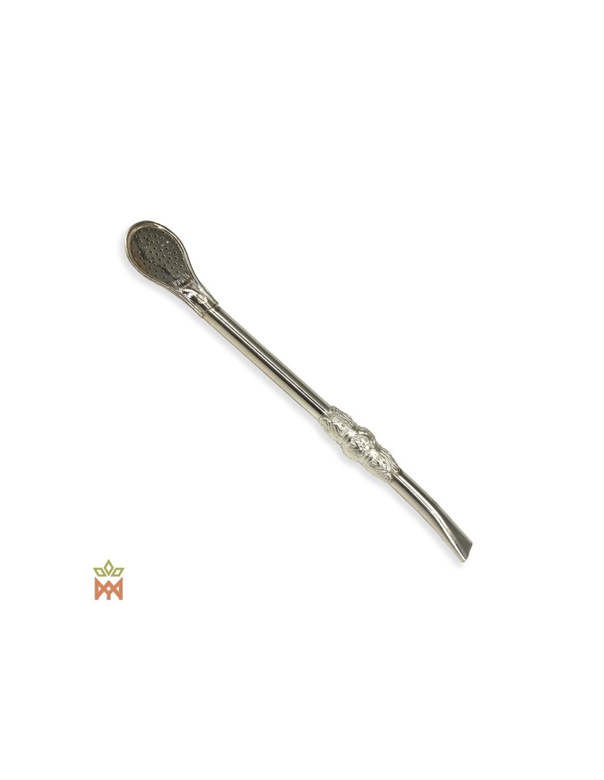 Bombilla paraguayenne pour maté – modèle à manchon orné et embout recourbé