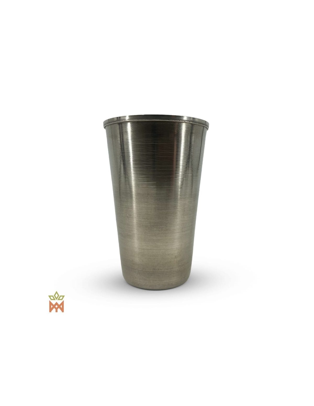 Tasse à maté du Paraguay – gobelet évasé en métal brossé, vue de profil