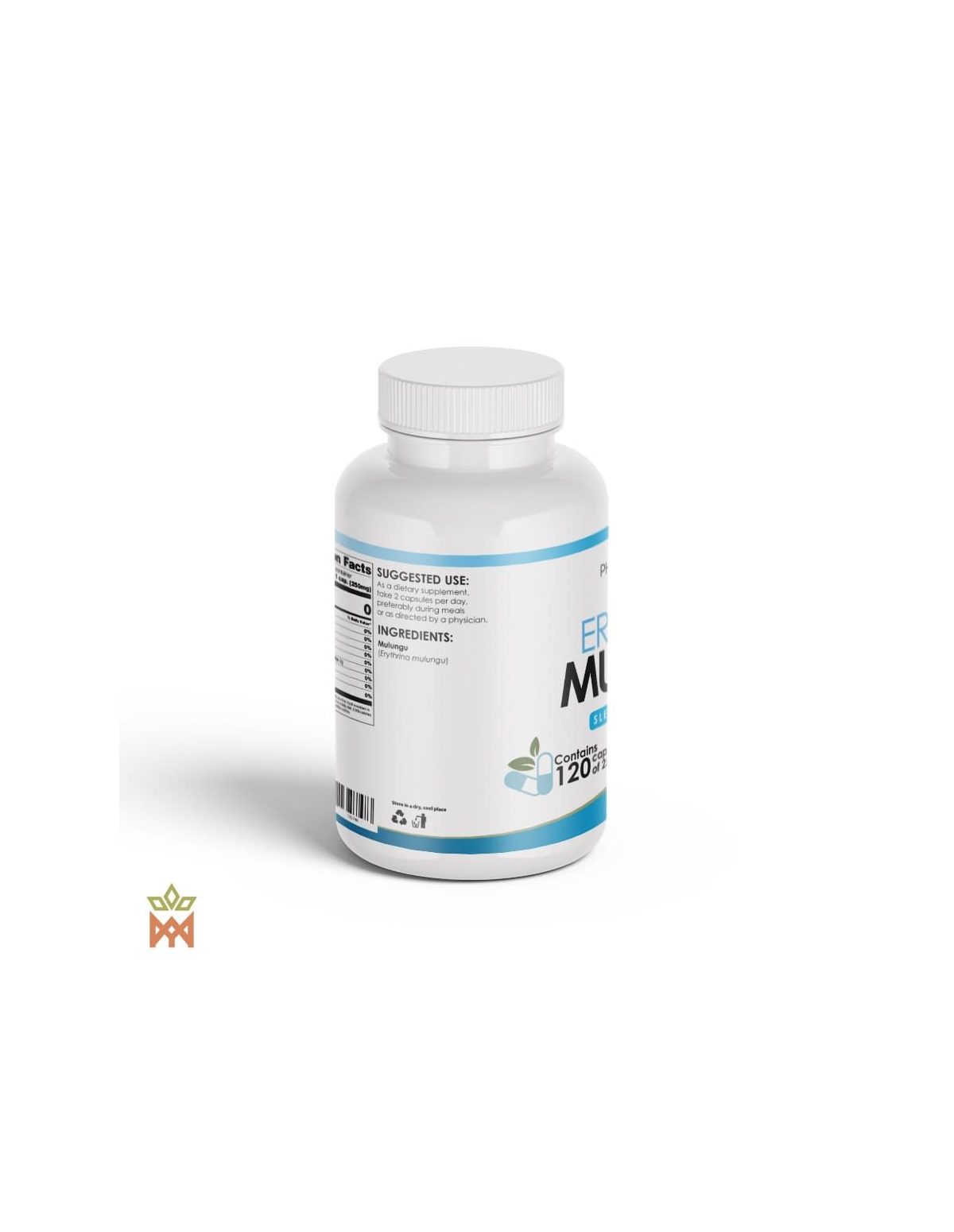 Capsules de mulungu (Erythrina mulungu) – flacon Phytolumiar, étiquette arrière