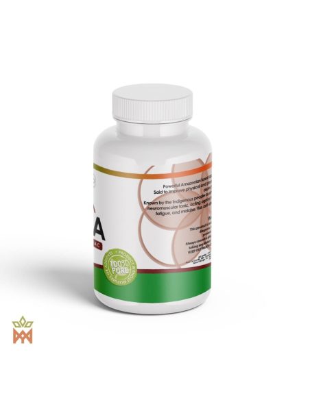 Capsules de muira puama du Brésil (Ptychopetalum olacoides) – flacon Phytolumiar, vue de côté