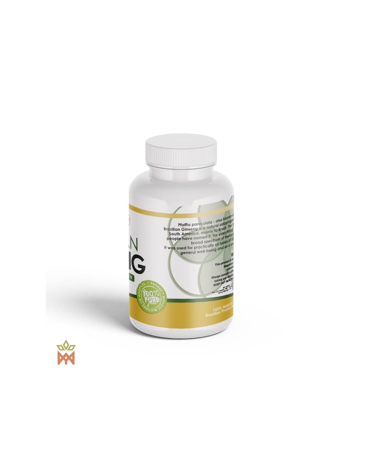 Gélules de suma du Brésil – pot Phytolumiar, étiquette latérale