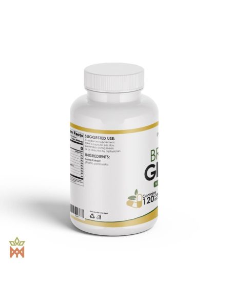 Gélules de suma du Brésil – pot Phytolumiar, étiquette arrière avec la liste des ingrédients