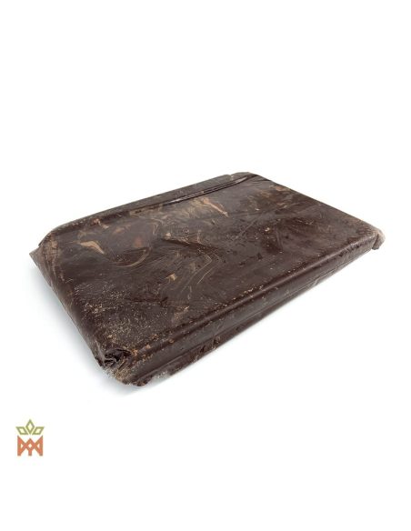 Cacao criollo du Pérou, bloc de 5 kg – vue en biais sous film