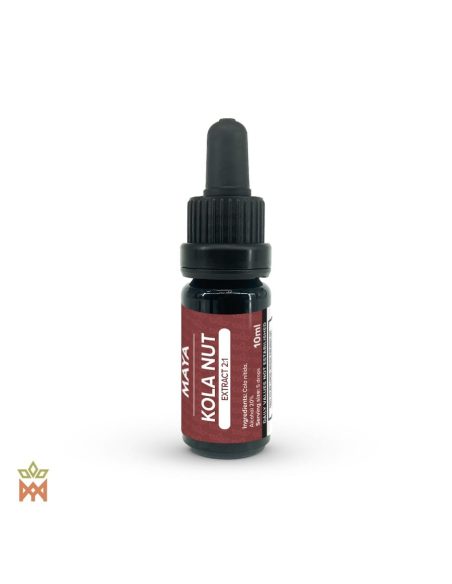 Teinture de noix de kola – flacon compte-gouttes Maya de 10 ml, étiquette rouge Extract 2:1
