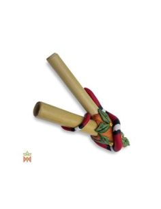 Kuripe serpent corail - Auto-applicateur artisanal en bambou