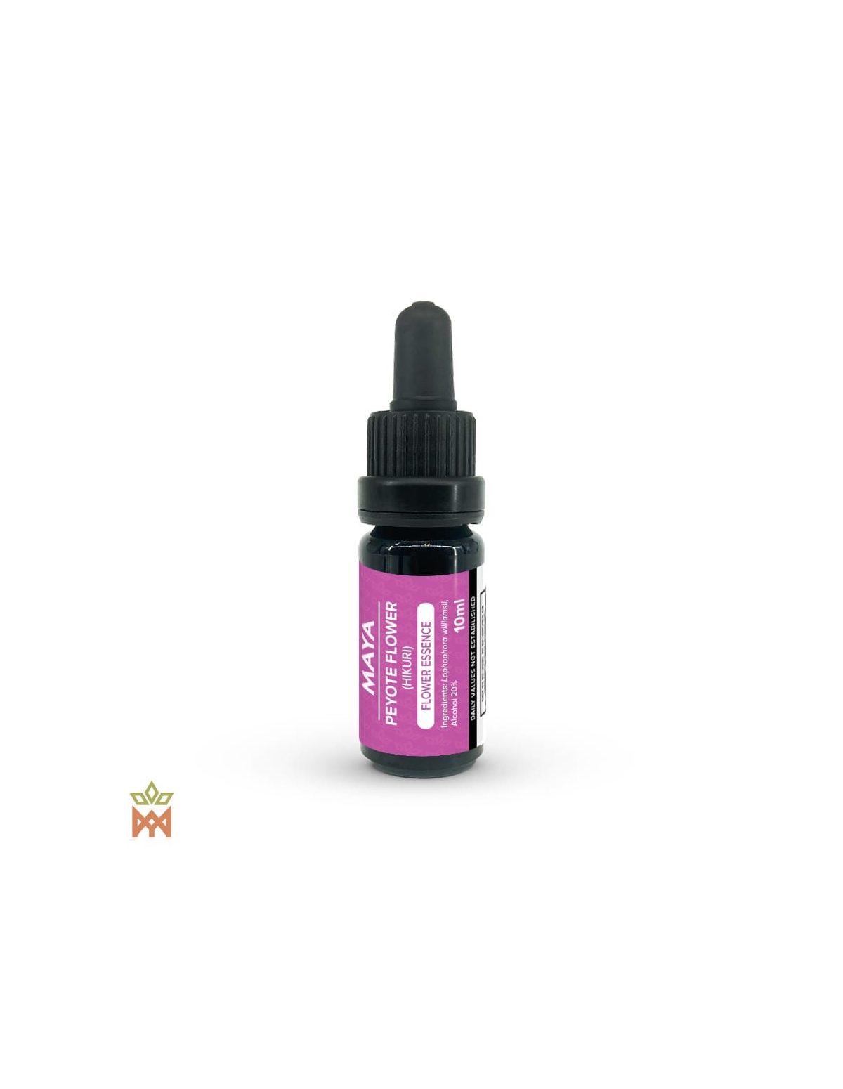 Essence florale de peyotl (hikuri) – flacon compte-gouttes Maya de 10 ml, étiquette rose