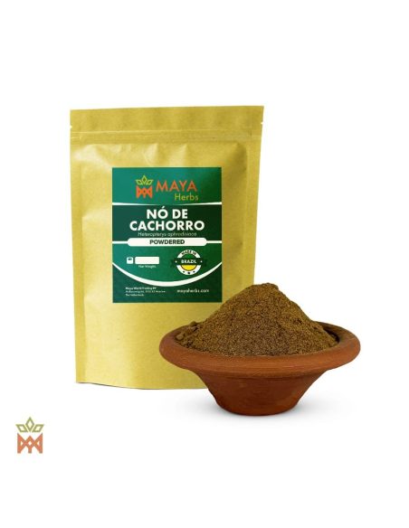 Nó de Cachorro du Brésil – Racine en poudre, Heteropterys aphrodisiaca – sachet et coupelle