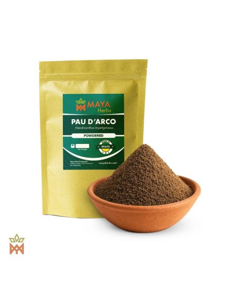 Pau d’arco du Brésil – Écorce en poudre, Handroanthus impetiginosus – sachet et coupelle