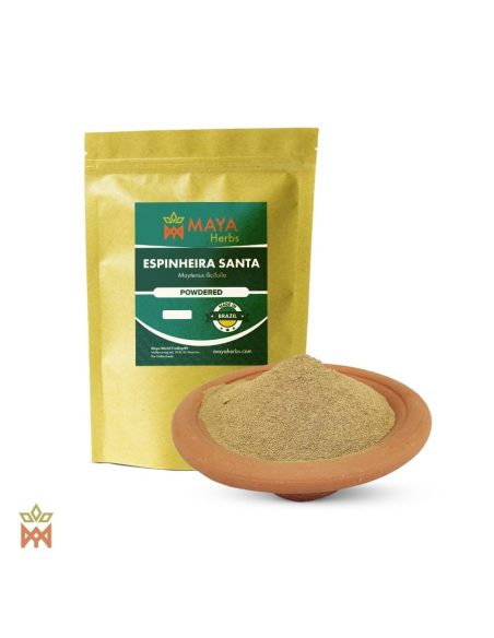 Espinheira santa du Brésil (Maytenus ilicifolia) – sachet Maya Herbs et feuilles en poudre