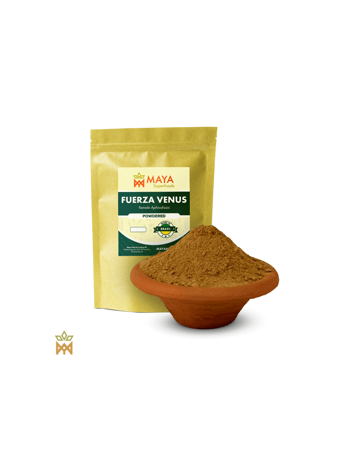 Mélange brésilien de cinq plantes – Poudre – sachet Maya Superfoods et coupelle