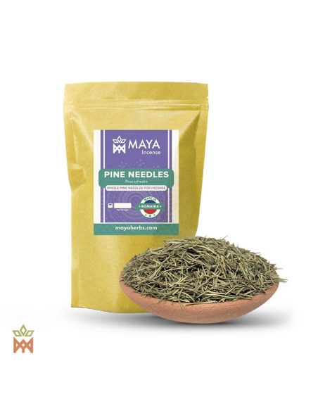 Pin sylvestre de Roumanie – Aiguilles entières, Pinus sylvestris – sachet Maya Incense et coupelle d’aiguilles