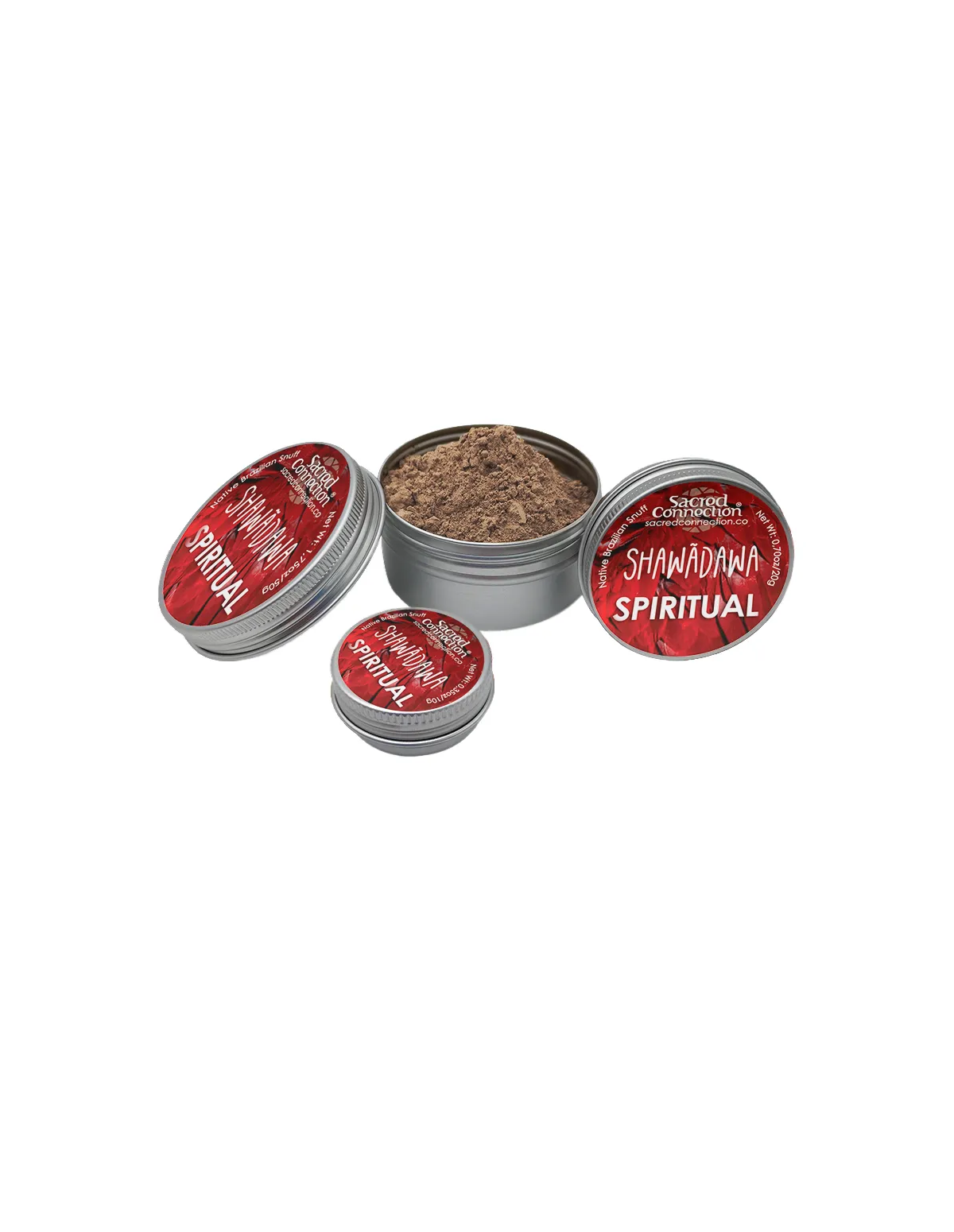Rapé Shawãdawa – Kapayuba – trois boîtes étiquetées, dont une ouverte