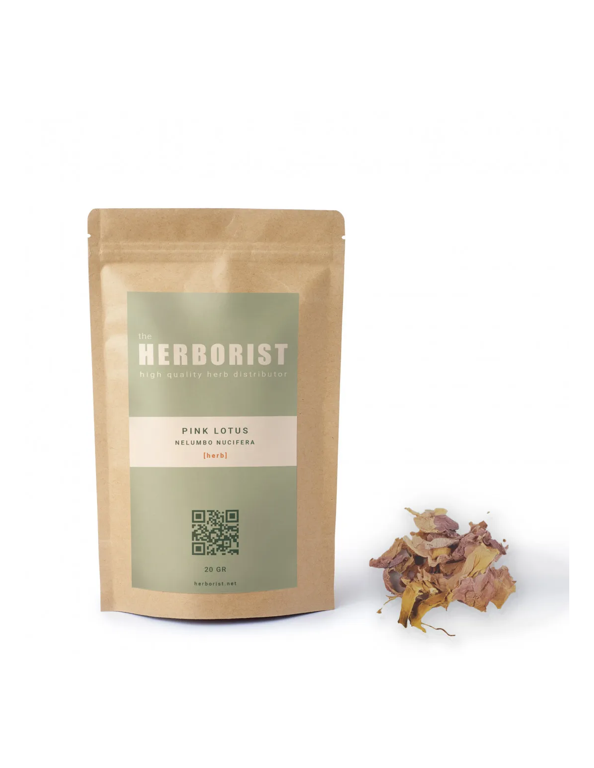 Lotus rose (Nelumbo nucifera) – pétales séchés – sachet Herborist et pétales