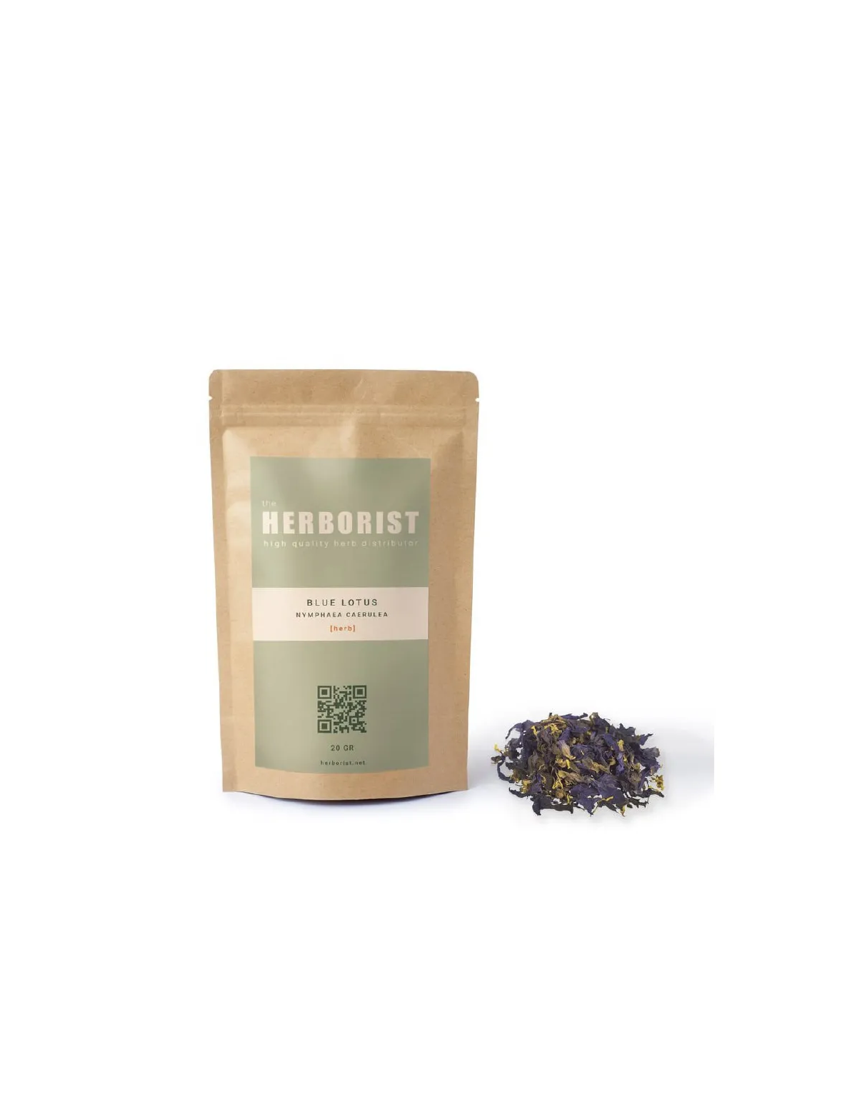 Lotus bleu (Nymphaea caerulea) – fleurs séchées, Herborist – sachet et morceaux de fleurs