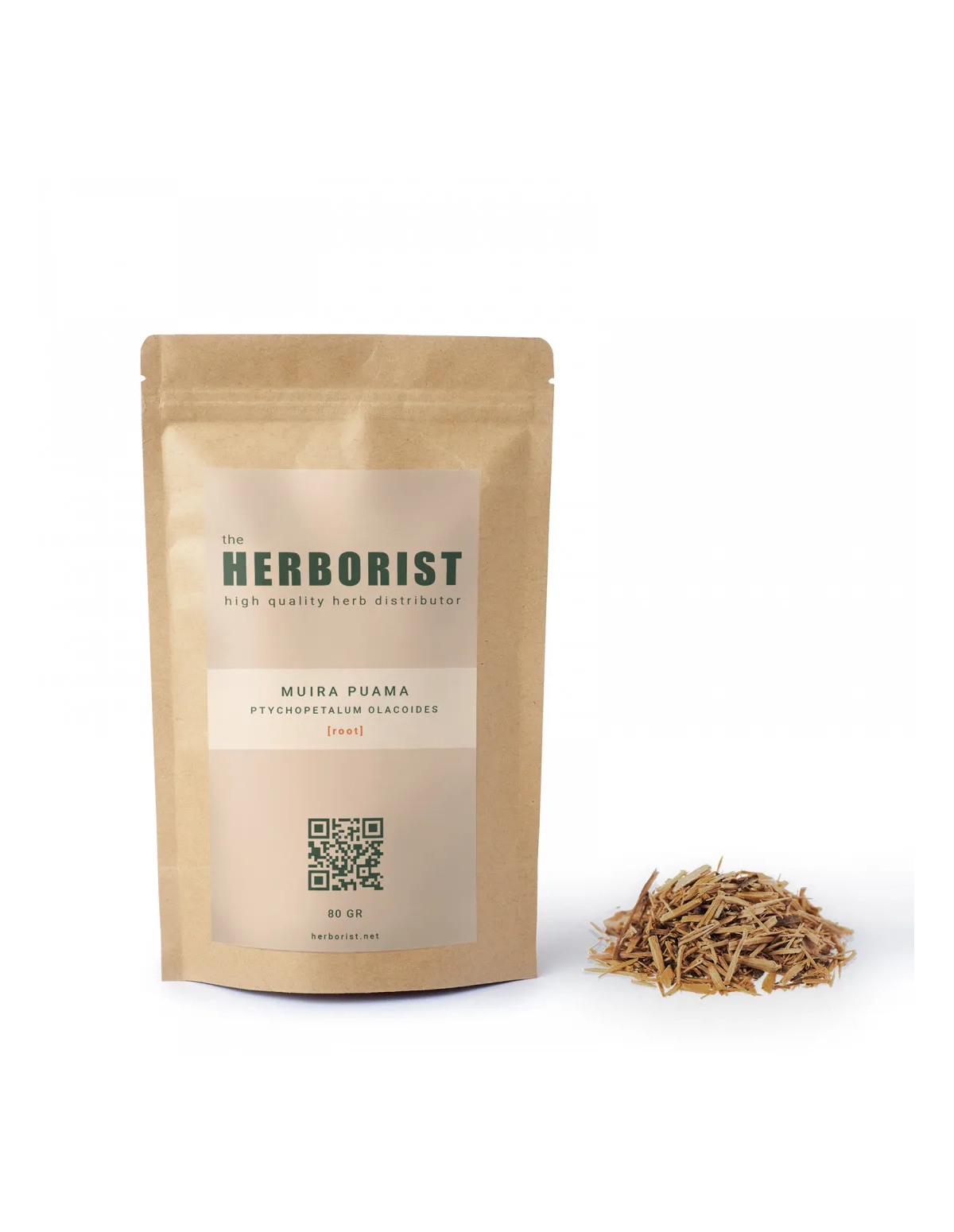 Muira puama (Ptychopetalum olacoides) – racine – sachet Herborist et morceaux de racine