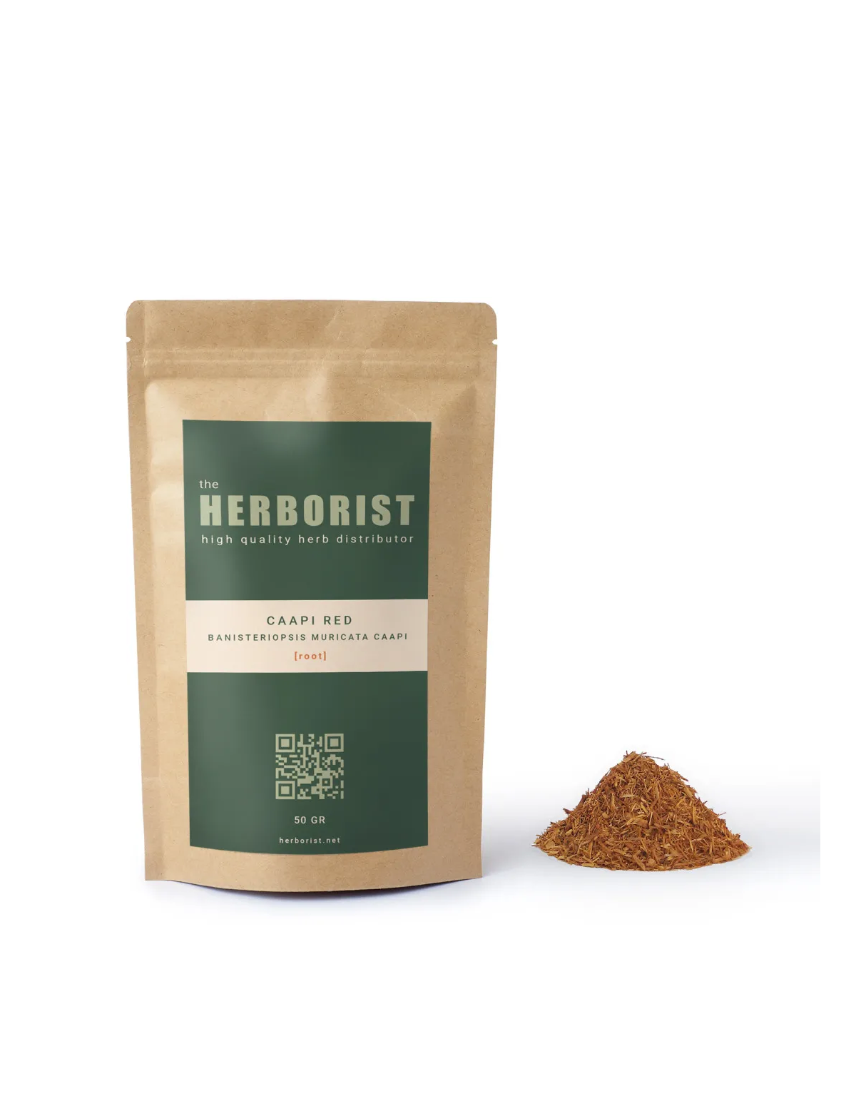 Caapi rouge (Banisteriopsis muricata) – Herborist – sachet étiqueté et matière végétale en vrac