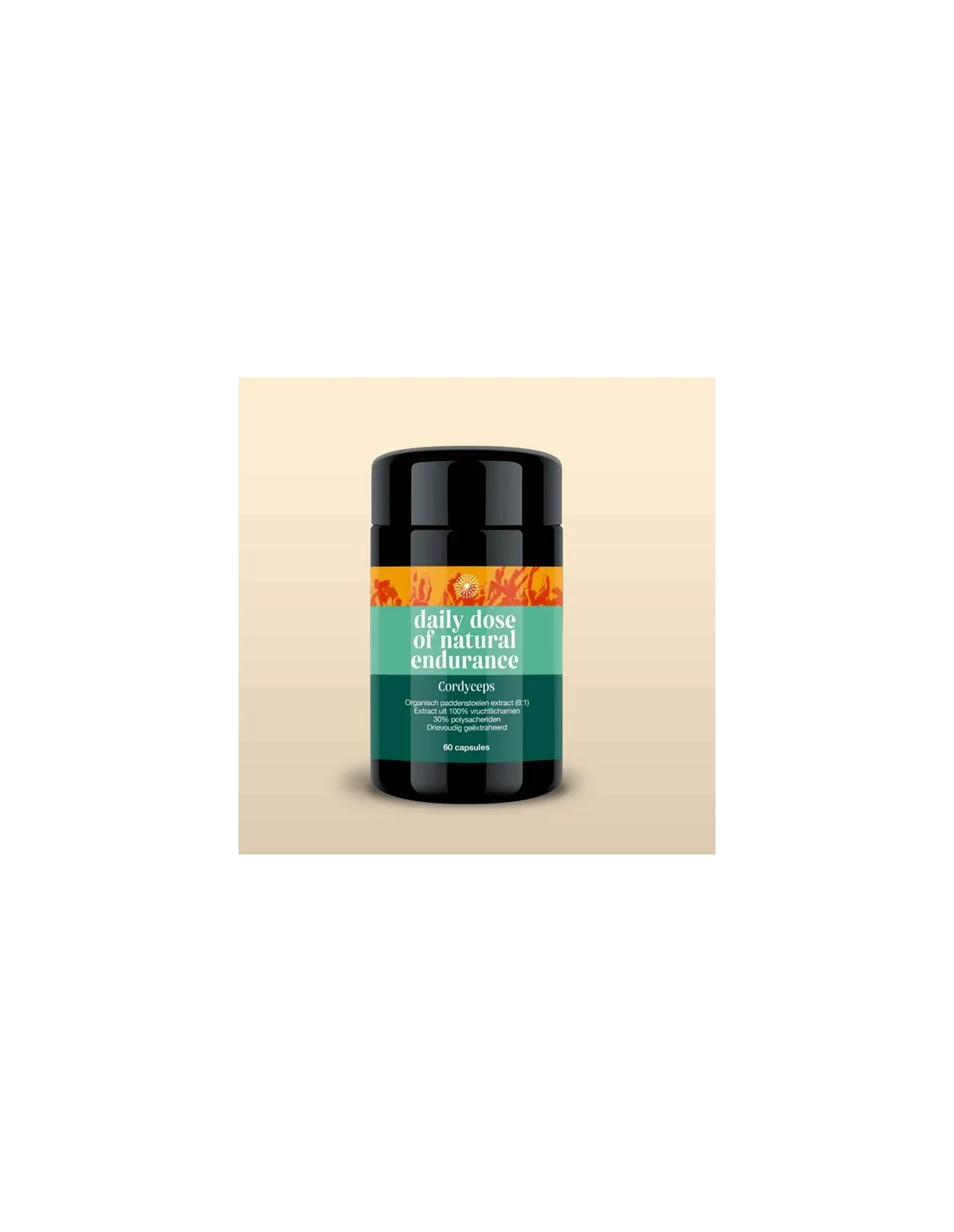 Cordyceps, 60 gélules – Foodsporen – pot et étiquette