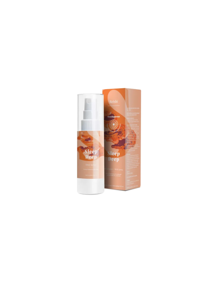 Spray buccal au reishi, mélisse et lavande, 30 ml – Foodsporen – flacon pulvérisateur et étui