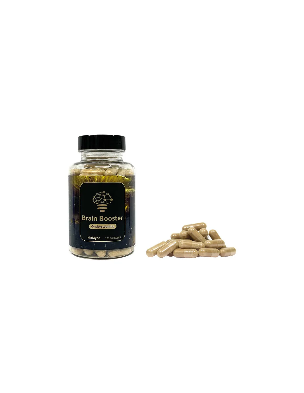 Mélange crinière de lion (Hericium erinaceus) – McMyco, 120 gélules – pot et gélules en vrac