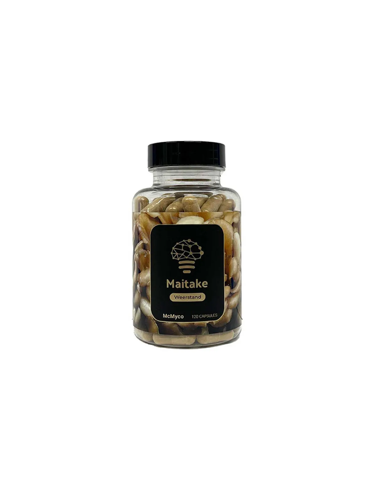 Maitake (Grifola frondosa) – McMyco, 120 gélules – pot, étiquette de face