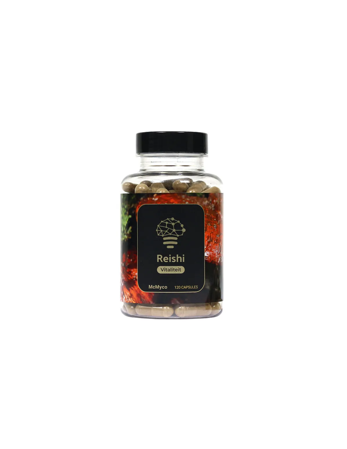 Reishi (Ganoderma lucidum) – McMyco, 120 gélules – pot, étiquette de face